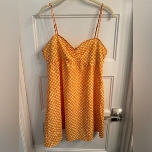 Orange Floral Spaghetti Strap Dress- Medium